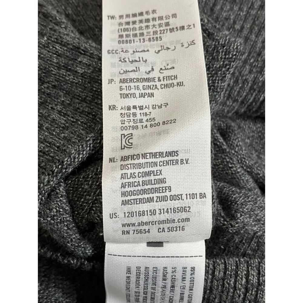 Abercrombie & Fitch Charcoal Gray Cashmere Blend Sweater Size S - Picture 8 of 9